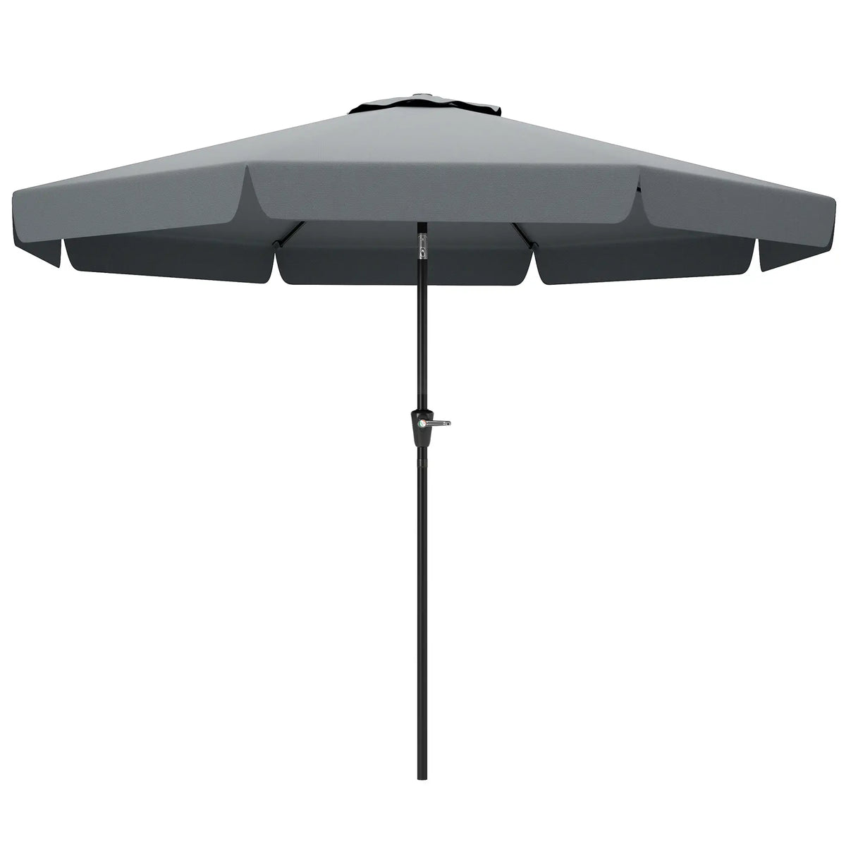 8.5 ft Round Patio Umbrella, Tilt and Crank, Dark Grey Sun Umbrellas Dark Grey, Black at Gallery Canada