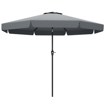 8.5 ft Round Patio Umbrella, Tilt and Crank, Dark Grey Sun Umbrellas Dark Grey, Black at Gallery Canada