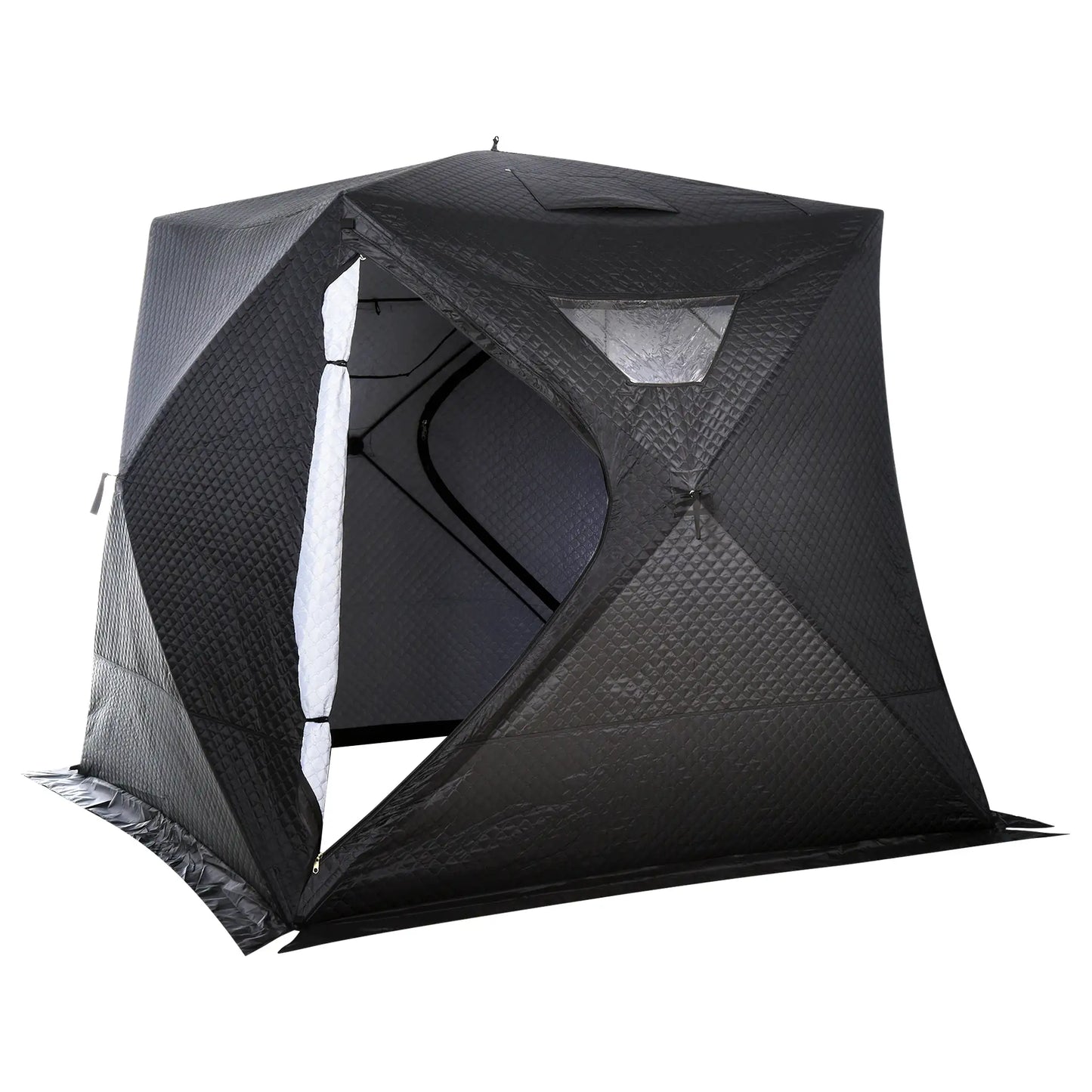 4-Person Insulated Ice Fishing Tent, Portable Shelter, Carry Bag, -22℉ Ice Fishing Tents Black at Gallery Canada