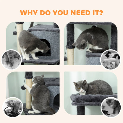 52-Inch Cat Tree with Scratching Posts, Bed, Condo, Platforms Multi-Level Cat Towers at Gallery Canada