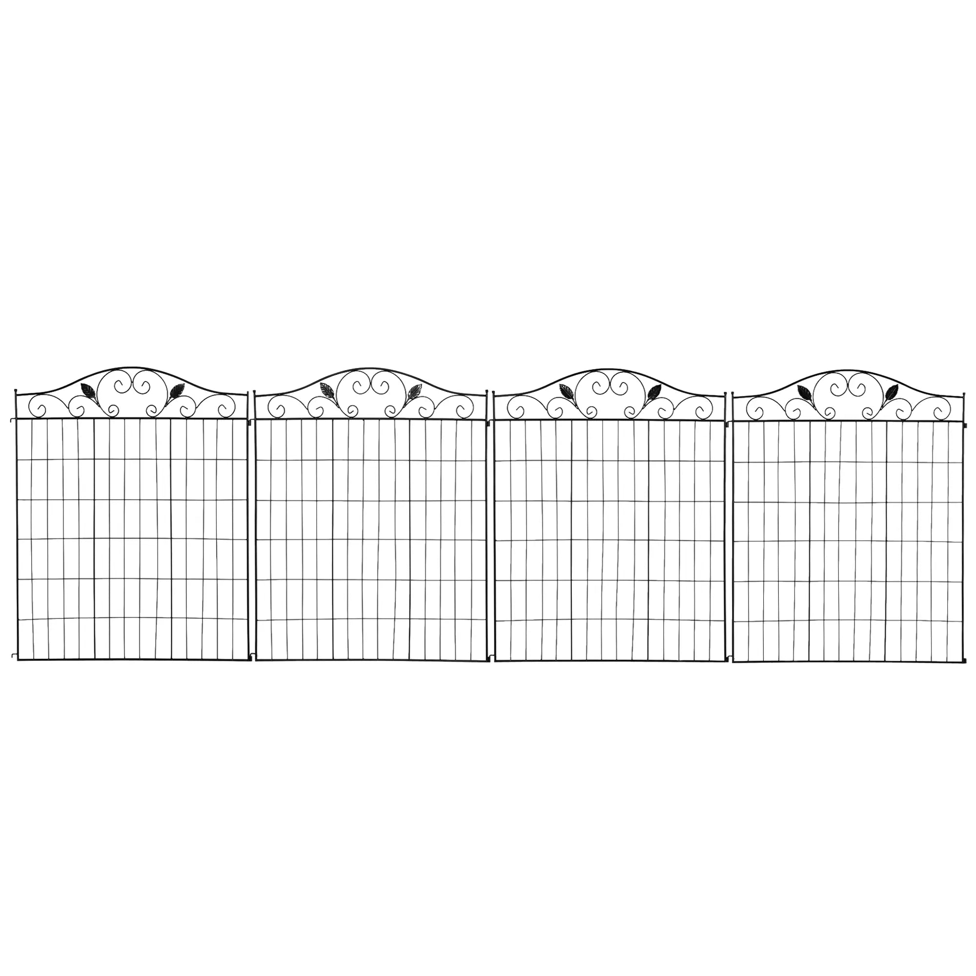 Garden Decorative Fence, 4 Panels 44in x 12ft, Steel Wire Border Edging Garden Fences at Gallery Canada