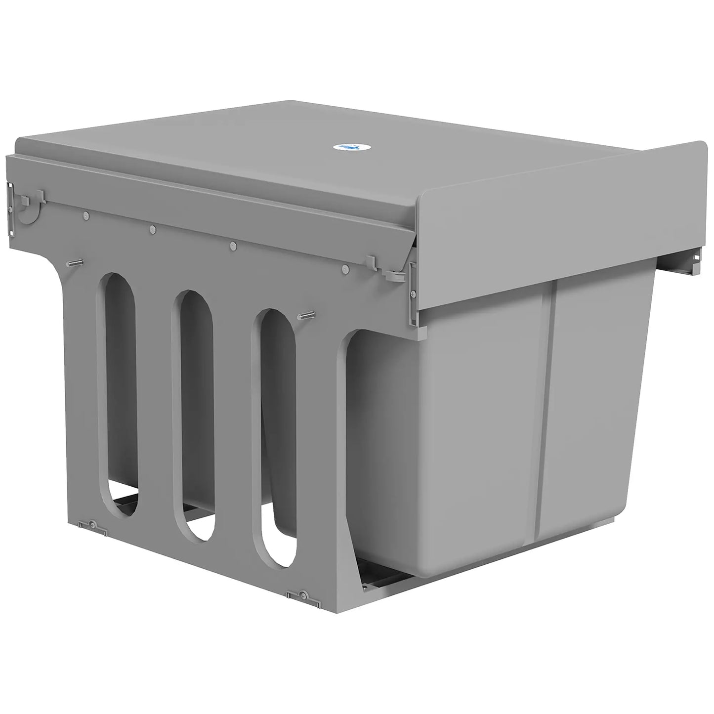 Tiroir à déchets, poubelle sous évier, 2 compartiments, 4 gallons chacun, gris clair, gris clair