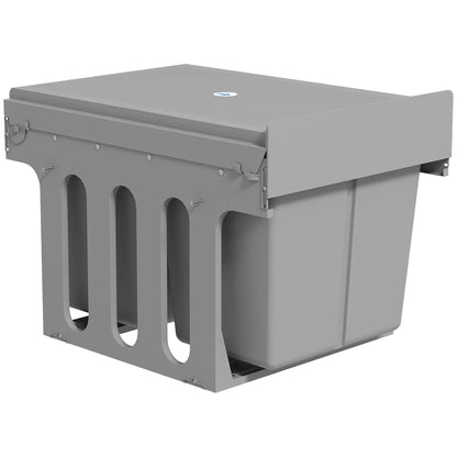 Tiroir à déchets, poubelle sous évier, 2 compartiments, 4 gallons chacun, gris clair, gris clair