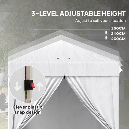 6.7' x 6.7' Pop-Up Canopy Tent, Adjustable Height, White Pop Up Canopies at Gallery Canada