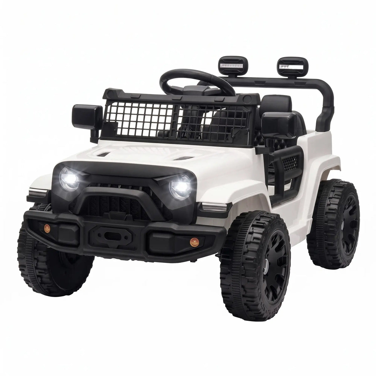 12V Kids Electric Car with Remote, Dual Motors, White Electric Toy Cars Multi Colour at Gallery Canada
