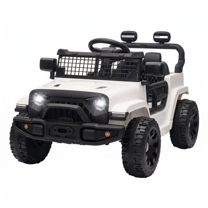12V Kids Electric Car with Remote, Dual Motors, White Electric Toy Cars Multi Colour at Gallery Canada