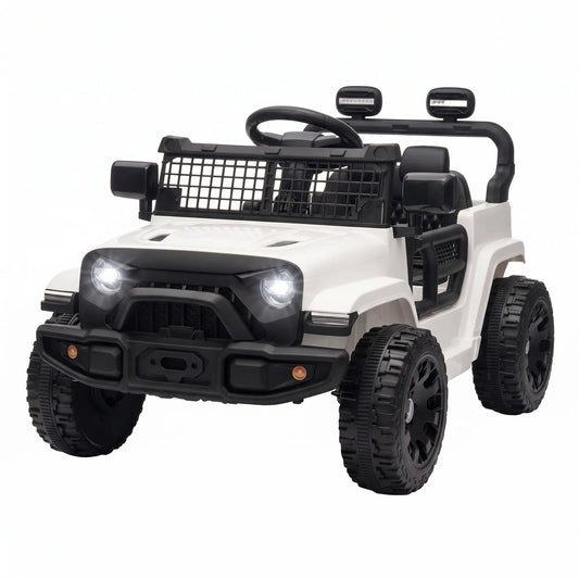 12V Kids Electric Car with Remote, Dual Motors, White Electric Toy Cars Multi Colour at Gallery Canada