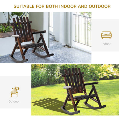 Rustic Fir Wood Adirondack Rocking Chair, Outdoor Patio Furniture Outdoor Rocking Chairs at Gallery Canada