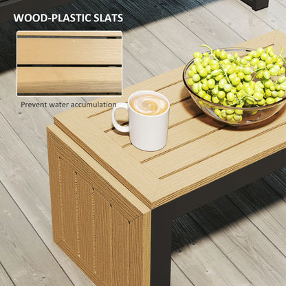 3 Piece Aluminum Corner Patio Furniture Set, Sectional Outdoor Sofa, 2 Loveseats, Wood-Plastic Coffee Table Patio Furniture Sets at Gallery Canada