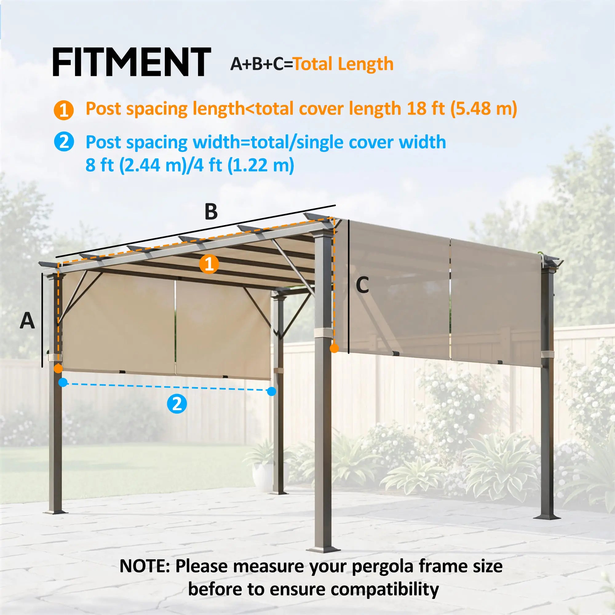 UV Protection Pergola Replacement Canopy, 10' x 11.8', Khaki Gazebo Canopy Replacement at Gallery Canada