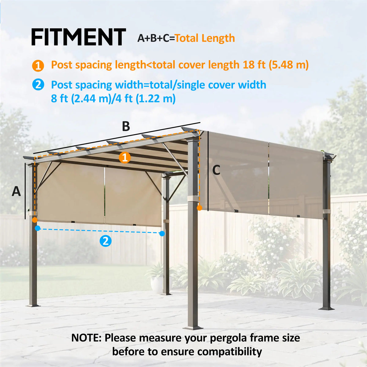 UV Protection Pergola Replacement Canopy, 10' x 11.8', Khaki Gazebo Canopy Replacement at Gallery Canada