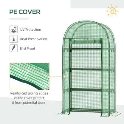Portable Mini Greenhouse, Zippered Door, PE Cover, 31.5" x 19.3" x 63", Green Mini Greenhouses at Gallery Canada