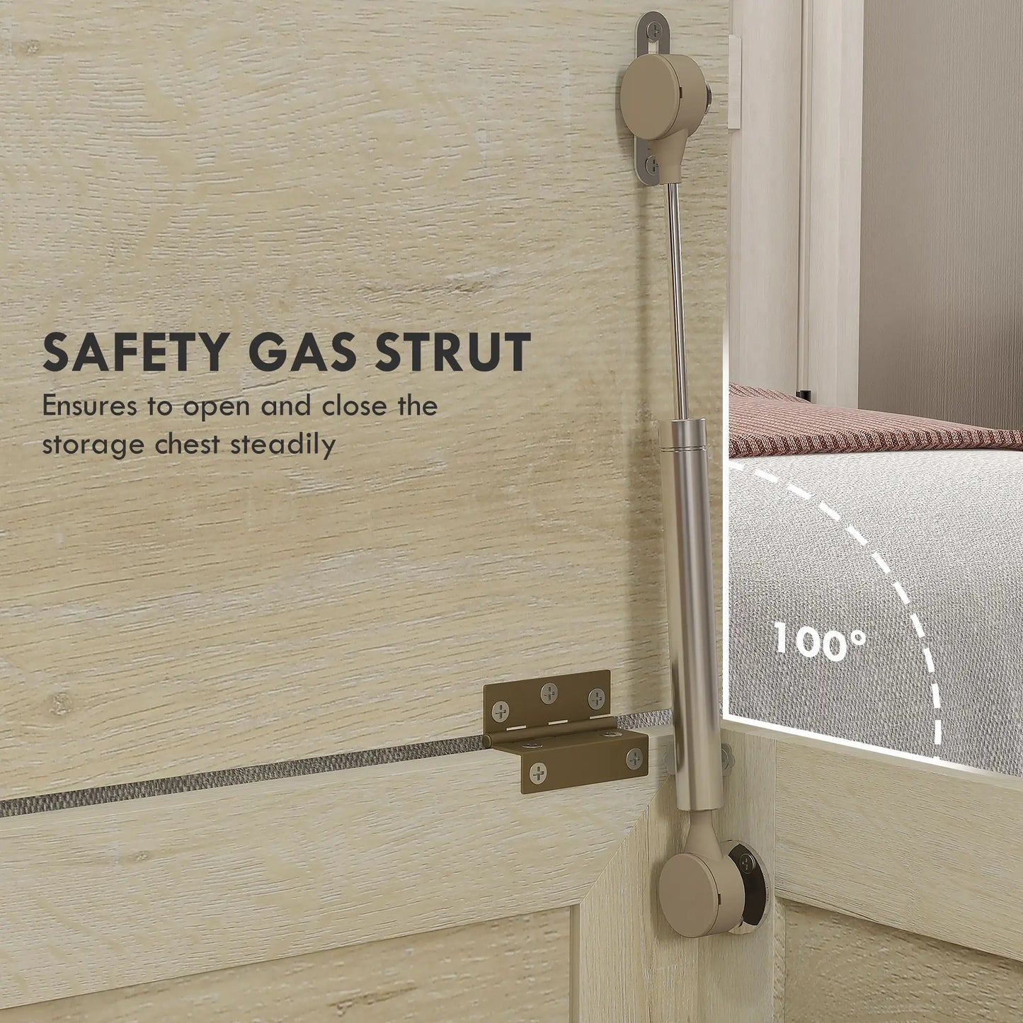 Farmhouse Storage Trunk Box Organizer, Safety Hinge, 100° Open Storage Cabinets at Gallery Canada