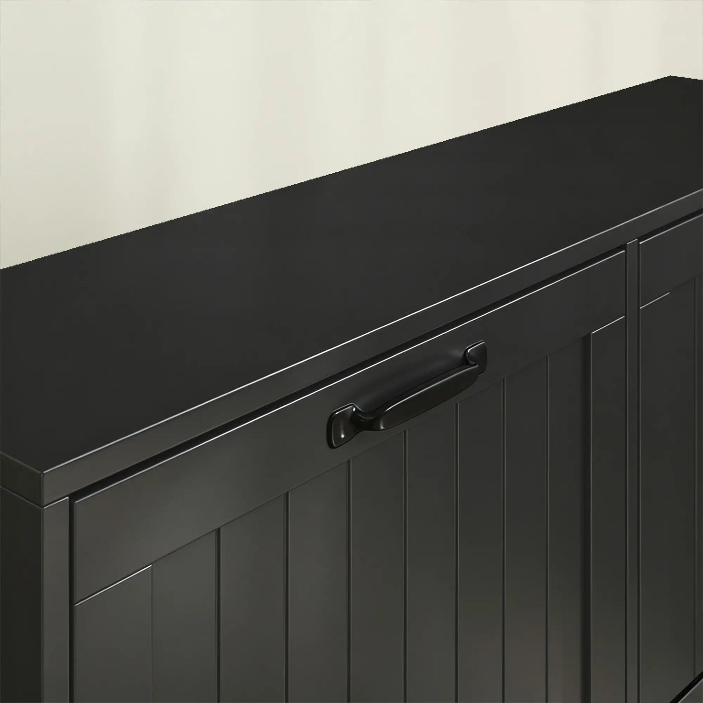 Shoe Cabinet with 4 Flip Drawers, Freestanding Narrow Shoe Storage Cabinet with Adjustable Shelves, Open Back, Black Shoe Storage Cabinets & Racks at Gallery Canada