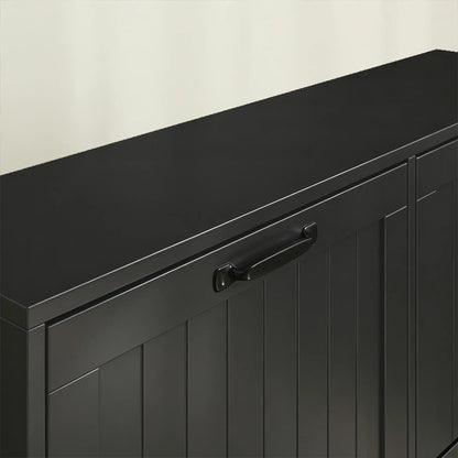 Shoe Cabinet with 4 Flip Drawers, Freestanding Narrow Shoe Storage Cabinet with Adjustable Shelves, Open Back, Black Shoe Storage Cabinets & Racks at Gallery Canada