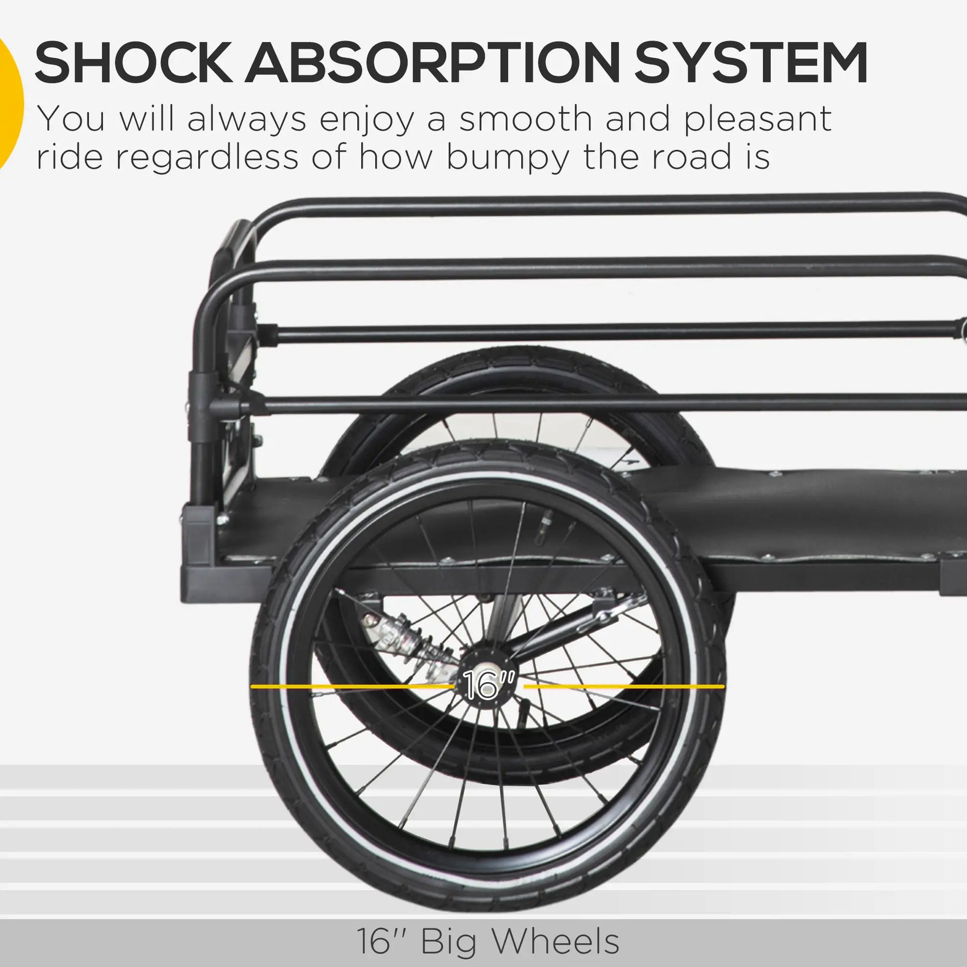 Bike Trailer, Bicycle Cargo Carrier, 16" Wheels, Hitch, Steel Frame, Black Bike Cargo Trailers at Gallery Canada