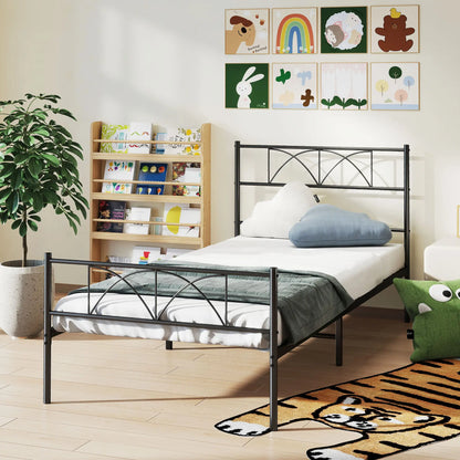 Metal Twin Bed Frame with Headboard, Steel Slat Support, Underbed Storage Bed Frames at Gallery Canada