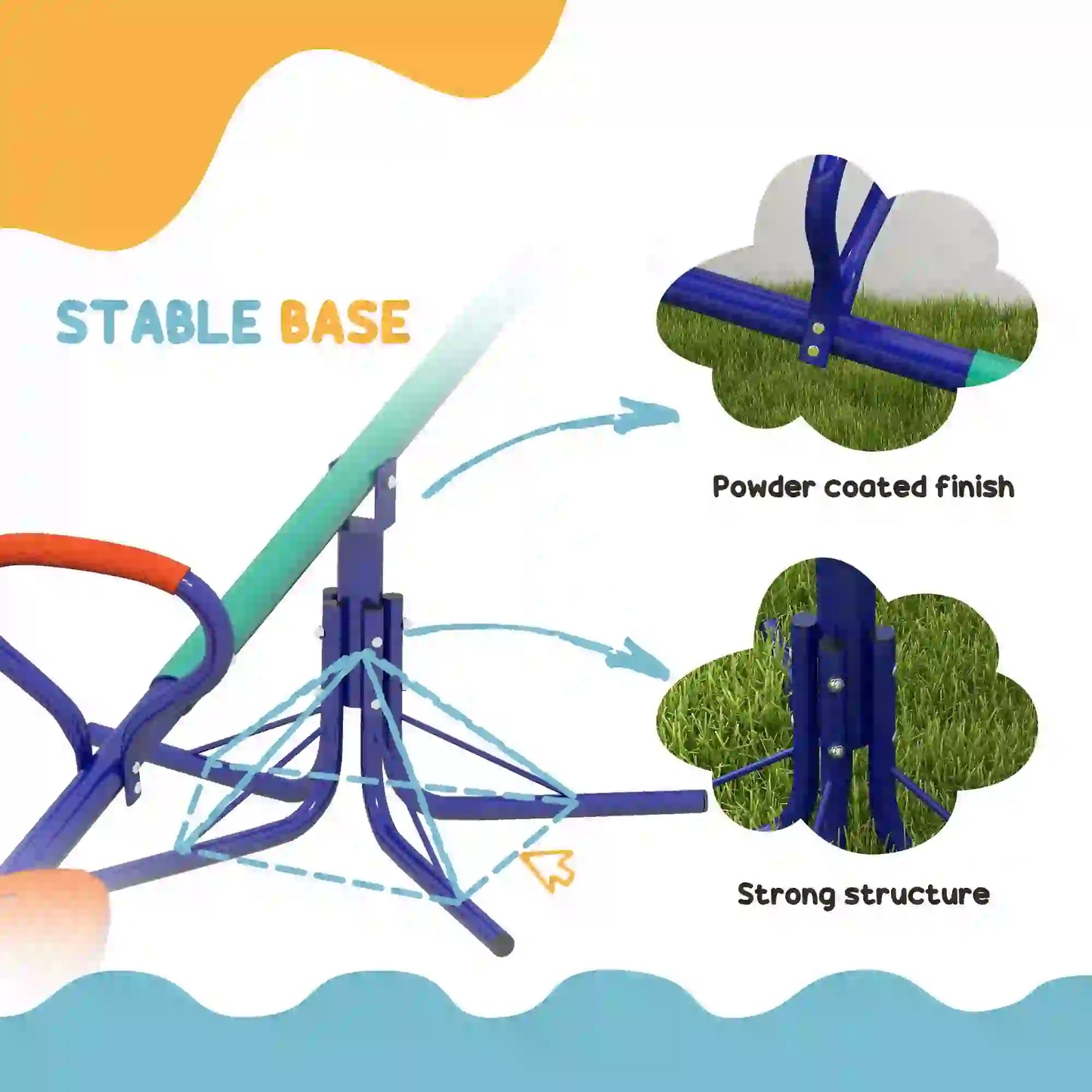Kids Seesaw Swivel, 360 Degrees Rotating, Outdoor Playground Equipment, Multicoloured Gym Sets & Swings at Gallery Canada