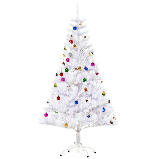 4.9ft Artificial Christmas Tree, Holiday Decor, White Artificial Christmas Trees White at Gallery Canada
