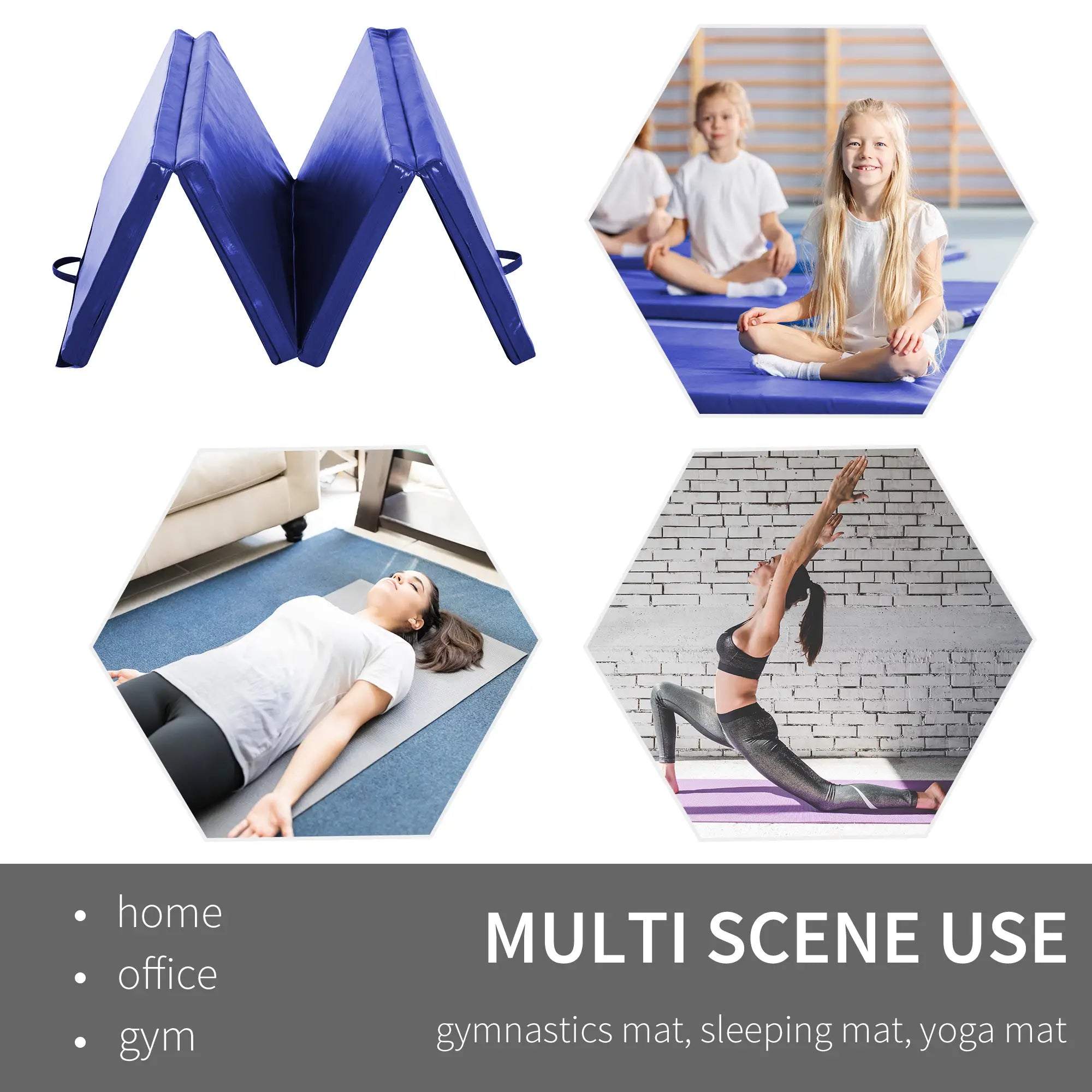 4'x6'x2'' Folding Exercise Mat, Yoga, MMA, Martial Arts, Blue Gymnastics Mats at Gallery Canada