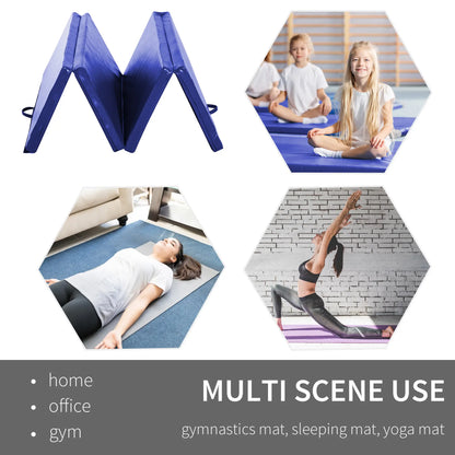 4'x6'x2'' Folding Exercise Mat, Yoga, MMA, Martial Arts, Blue Gymnastics Mats at Gallery Canada