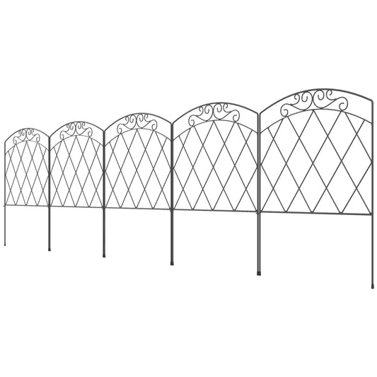 5 Pack Garden Fencing, Swirls Black, Decorative Animal Barrier, Black Garden Fences Black at Gallery Canada