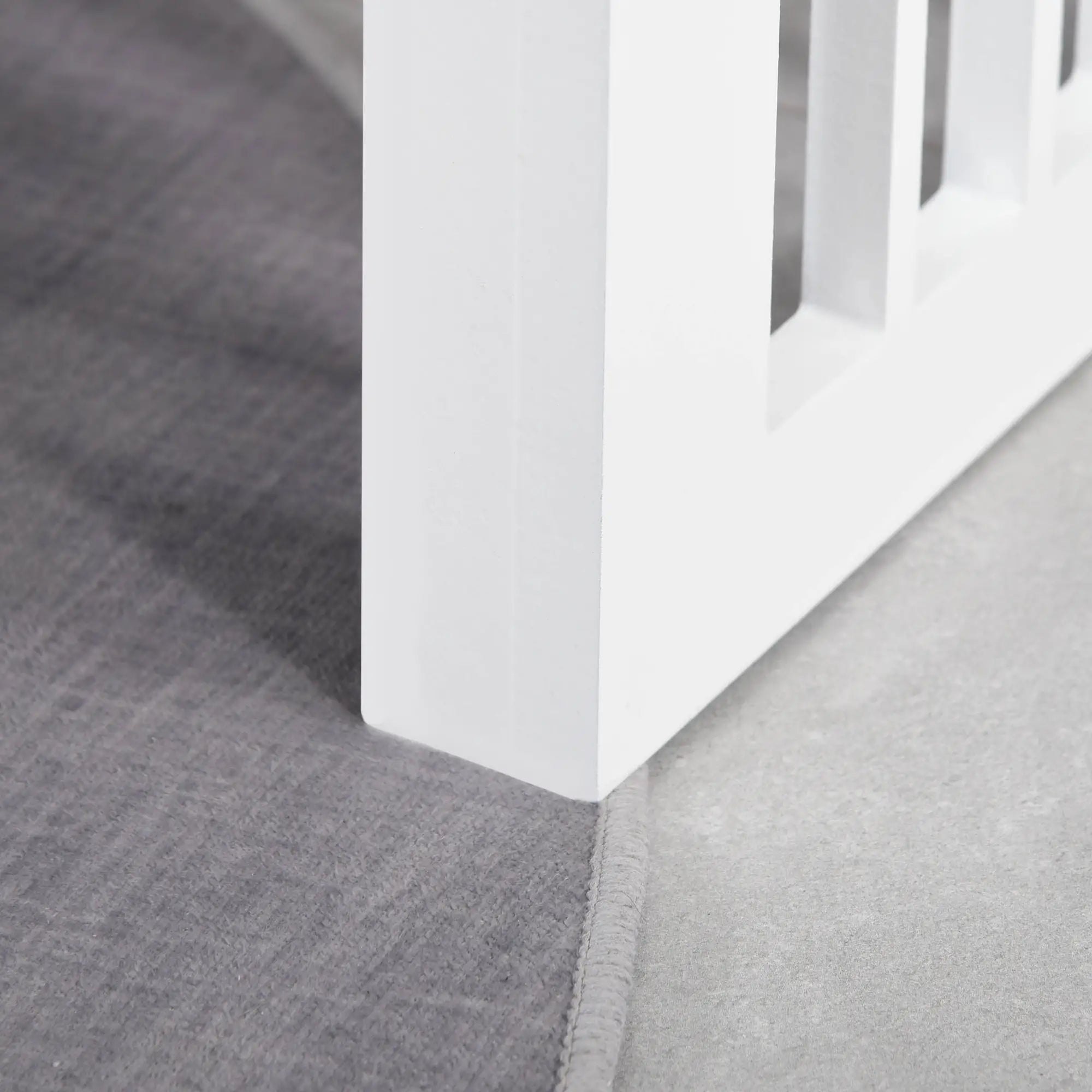 Double Pet Dog Bowl Stand, Elevated Wooden Feeder, Stainless Steel Bowls, White Dog Bowls at Gallery Canada