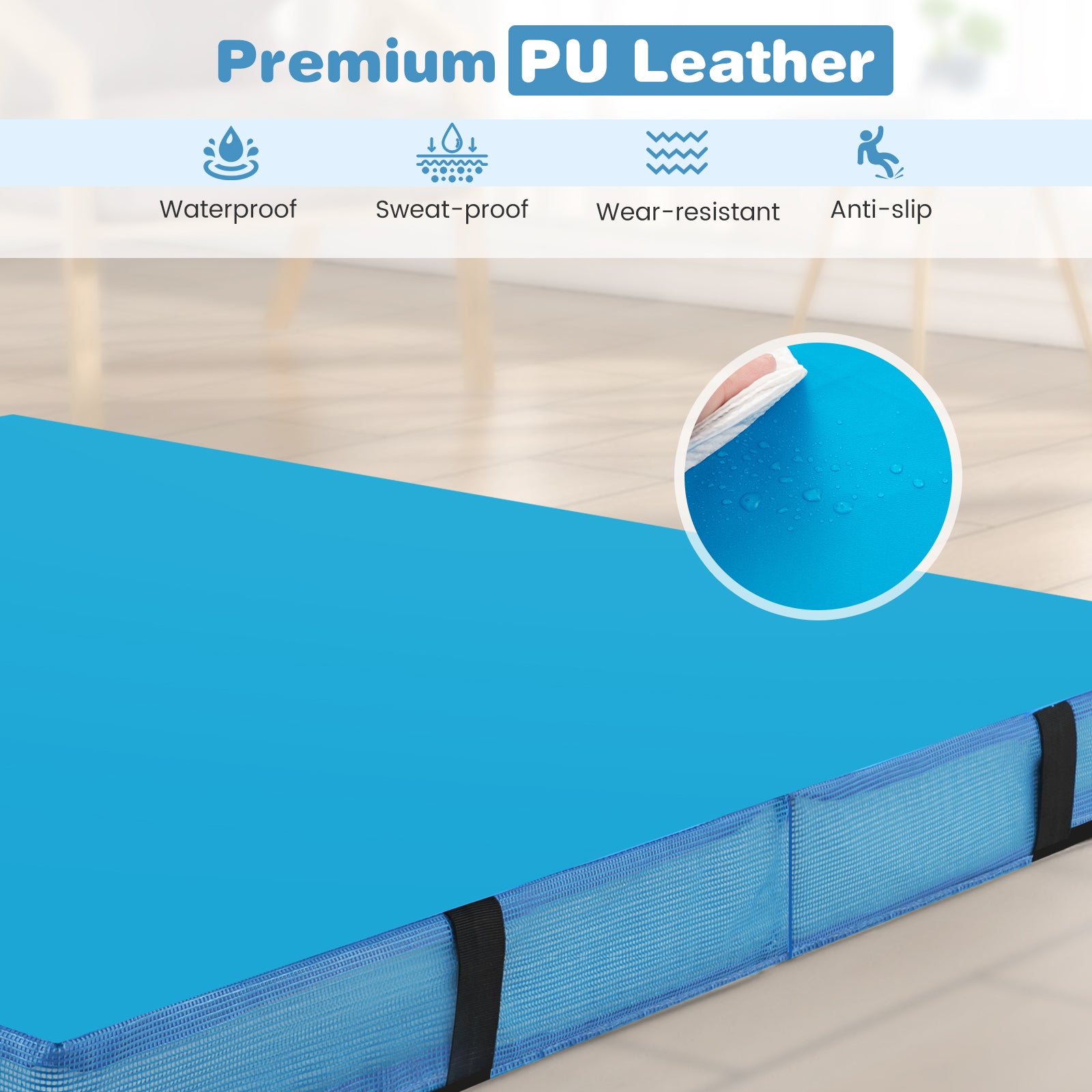 4ft x 4ft x 4in Bi-Folding Gymnastic Tumbling Mat, Blue Yoga & Gym Mats at Gallery Canada