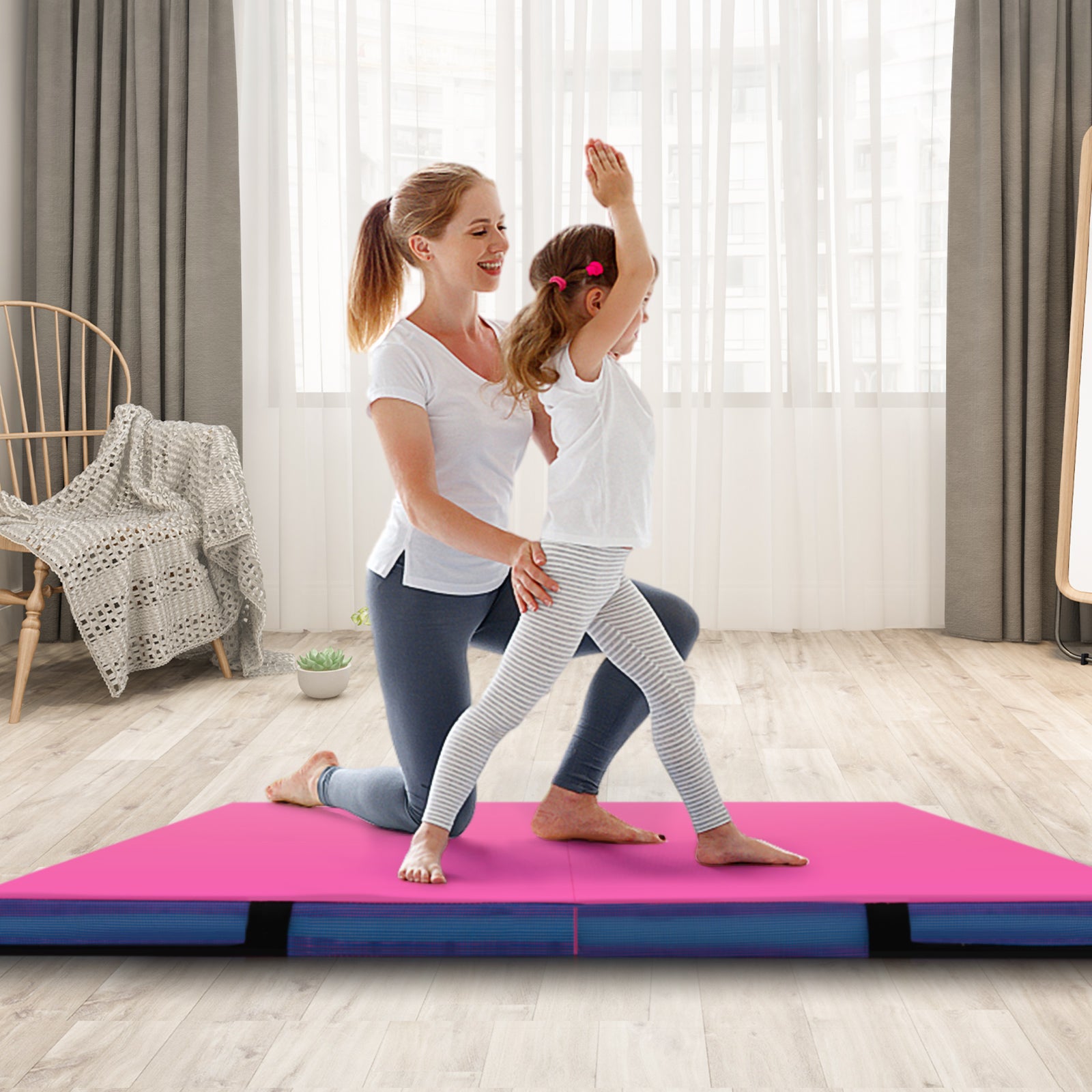 4ft x 4ft x 4in Bi-Folding Gymnastic Mat, Pink Yoga & Gym Mats at Gallery Canada