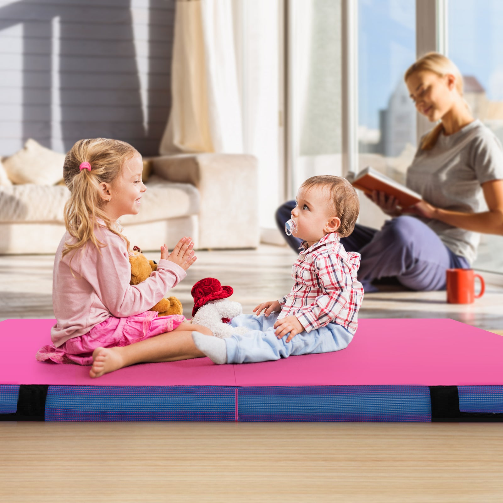 4ft x 4ft x 4in Bi-Folding Gymnastic Mat, Pink Yoga & Gym Mats at Gallery Canada