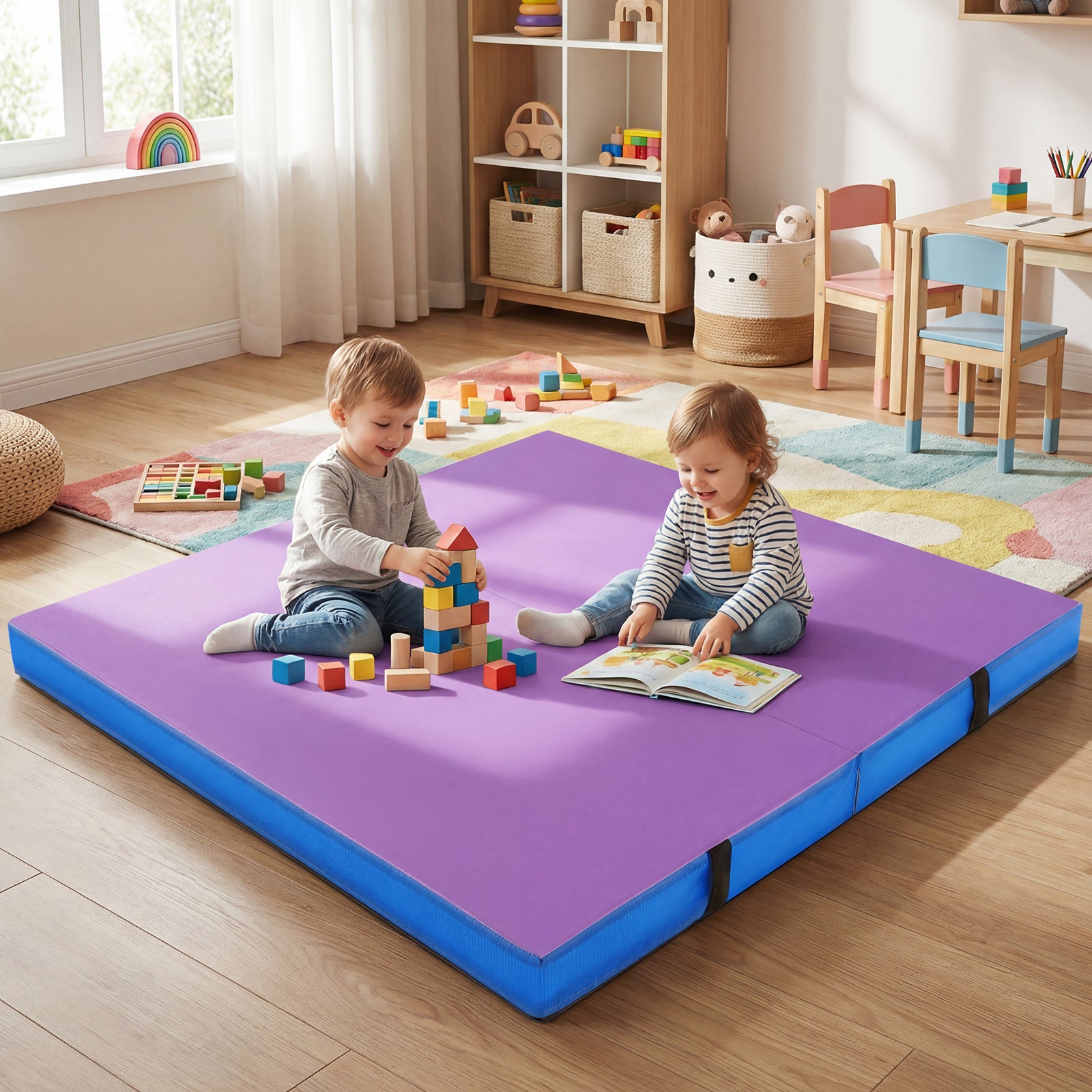 4ft x 4ft x 4in Bi-Folding Gymnastic Mat, Purple Yoga & Gym Mats at Gallery Canada