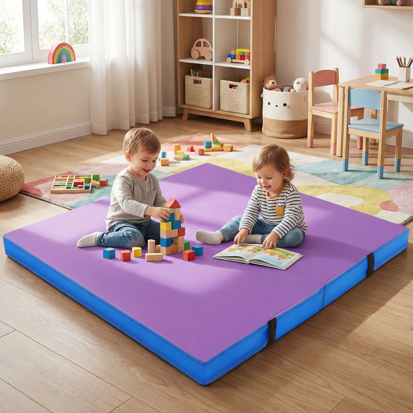 4ft x 4ft x 4in Bi-Folding Gymnastic Mat, Purple Yoga & Gym Mats at Gallery Canada