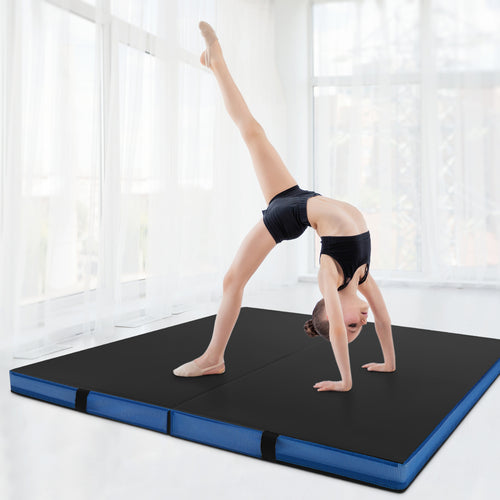 4ft x 4ft x 4in Bi-Folding Gymnastic Mat, Black