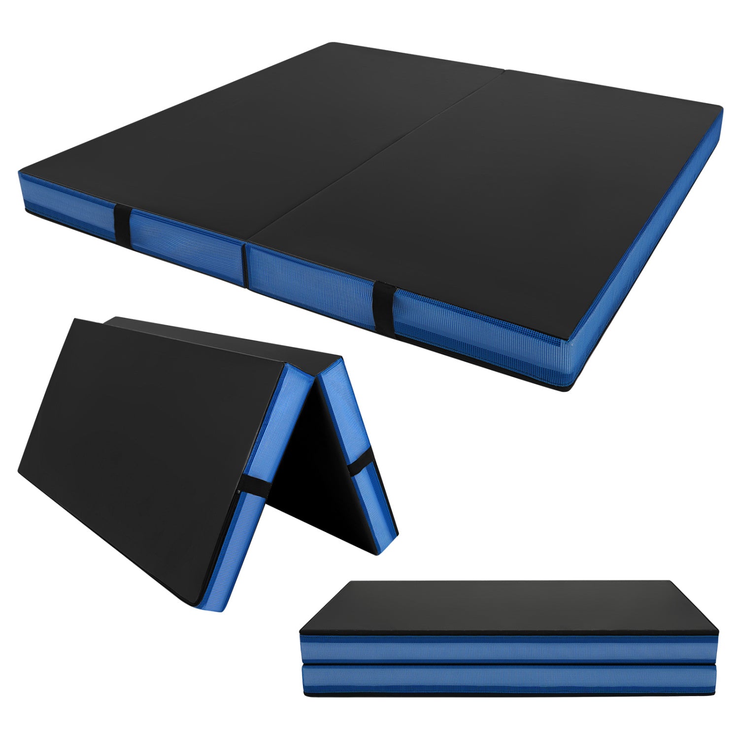 4ft x 4ft x 4in Bi-Folding Gymnastic Mat, Black Yoga & Gym Mats Black at Gallery Canada