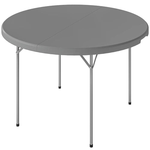 4ft Plastic Folding Picnic Table, Camping Table, Indoor Outdoor, Grey
