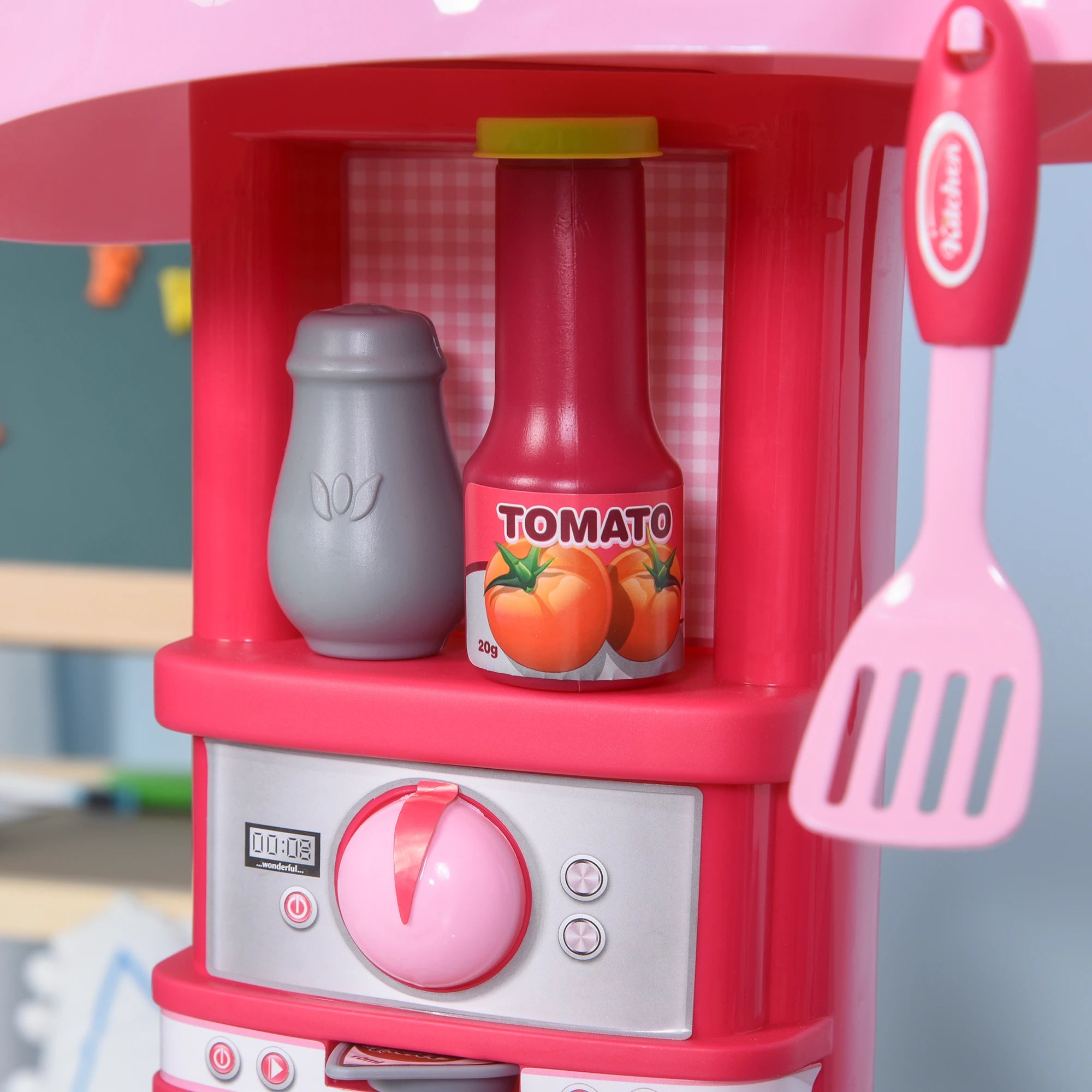 Kids Kitchen Playset, Pretend Toy with Light, Sound, 38Pcs, Pink Play Kitchen at Gallery Canada