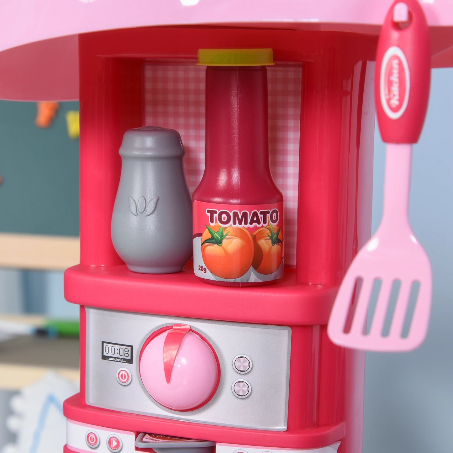 Kids Kitchen Playset, Pretend Toy with Light, Sound, 38Pcs, Pink Play Kitchen at Gallery Canada