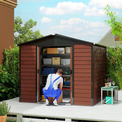 8' x 7' Outdoor Storage Shed, Galvanized Steel, Lockable Doors, Floor Frame Sheds at Gallery Canada