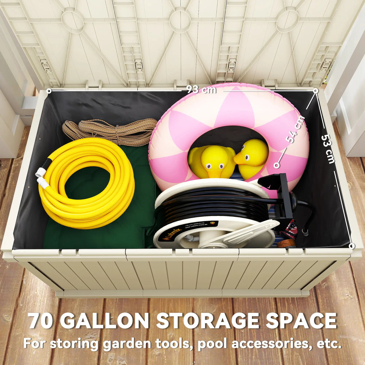 70 Gallon Resin Deck Box, Waterproof Outdoor Storage Container Patio Storage Boxes at Gallery Canada