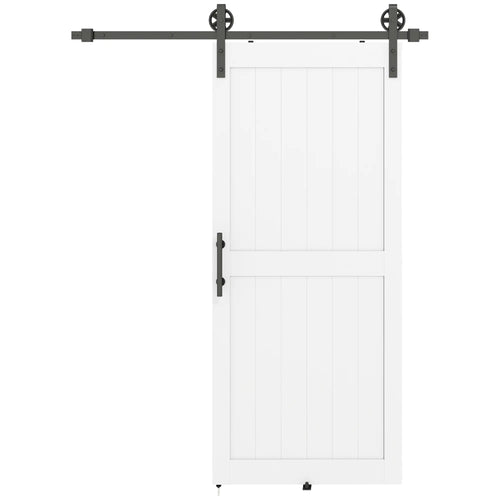 36inx84in Barn Door, 6FT Sliding Hardware Kit, White