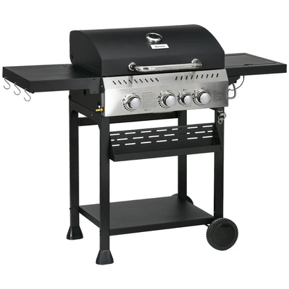 38,000 BTU Propane Gas Grill, 3 Burners, Side Burner, Warming Rack, Black Propane Gas Grills at Gallery Canada