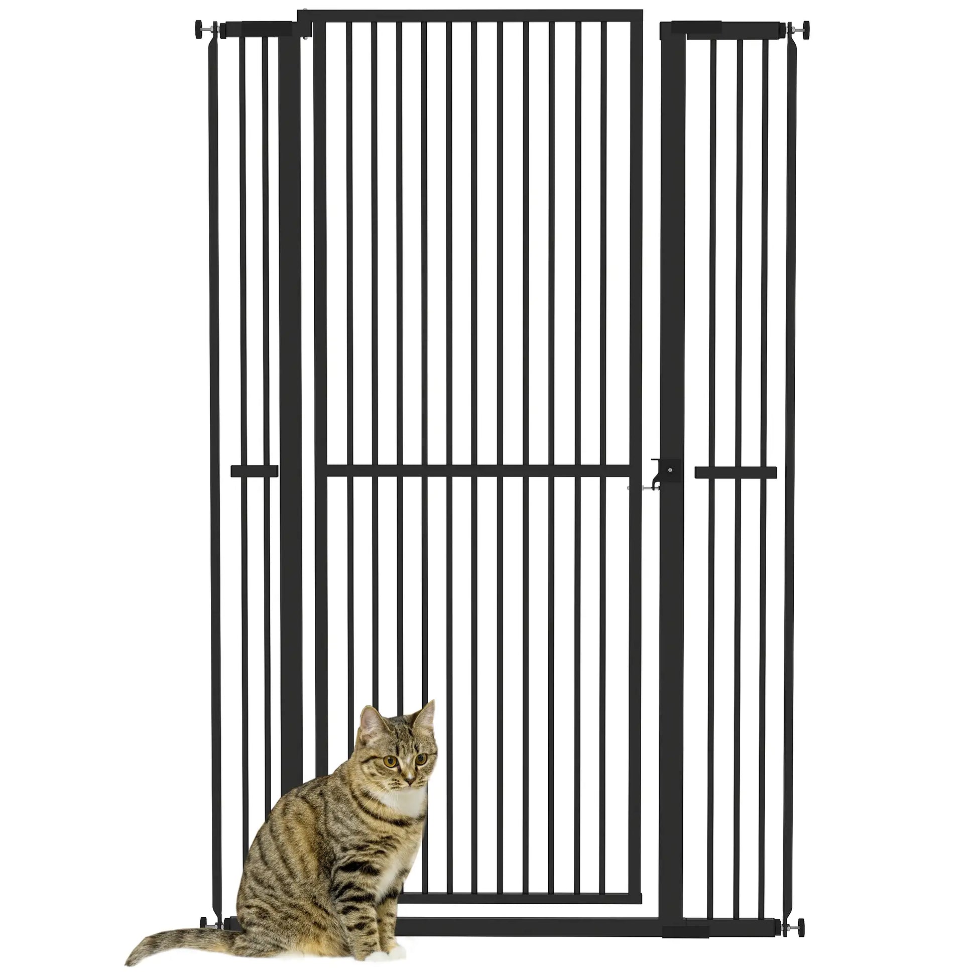 59" Extra Tall Cat Gate, 30"-41" with Extensions, Black Pet Gates at Gallery Canada