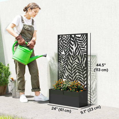 Metal Planter Box With Trellis, 44.5" Raised Garden Bed Galvanized Planter Boxes at Gallery Canada