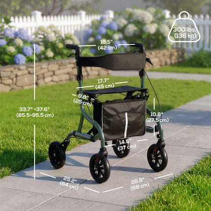 Foldable Rollator Walker With Seat, Adjustable Handles, Green Knee Walker & Wheelchair Ramps at Gallery Canada