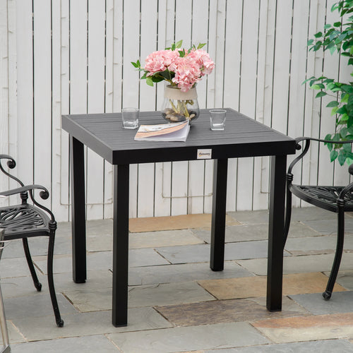 Square Aluminum Patio Dining Table for 4, Outdoor Garden, Black