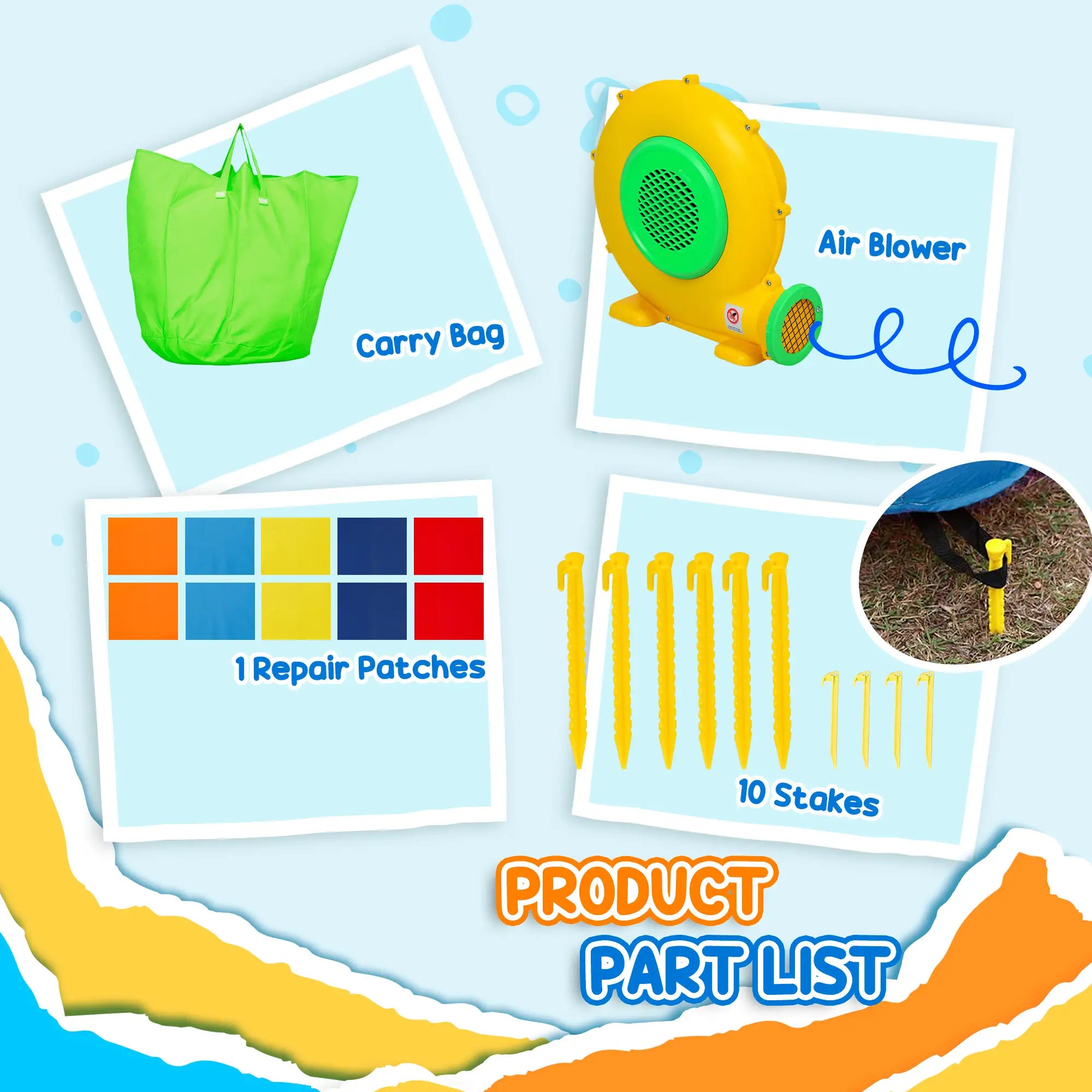 Inflatable Bounce House with Slide, Basketball, Ball Pit, 163