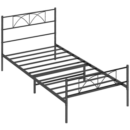 Metal Twin Bed Frame with Headboard, Steel Slat Support, Underbed Storage Bed Frames at Gallery Canada