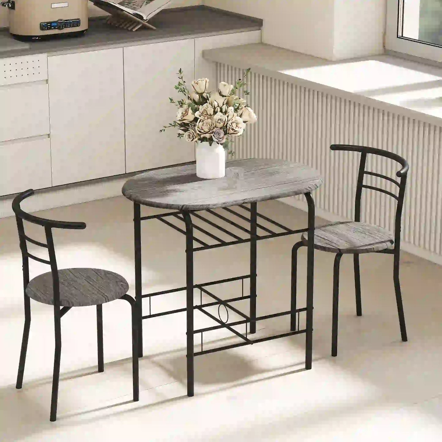 31.5" Dining Table Set of 3 with Chairs and Shelf Dining Table Sets at Gallery Canada