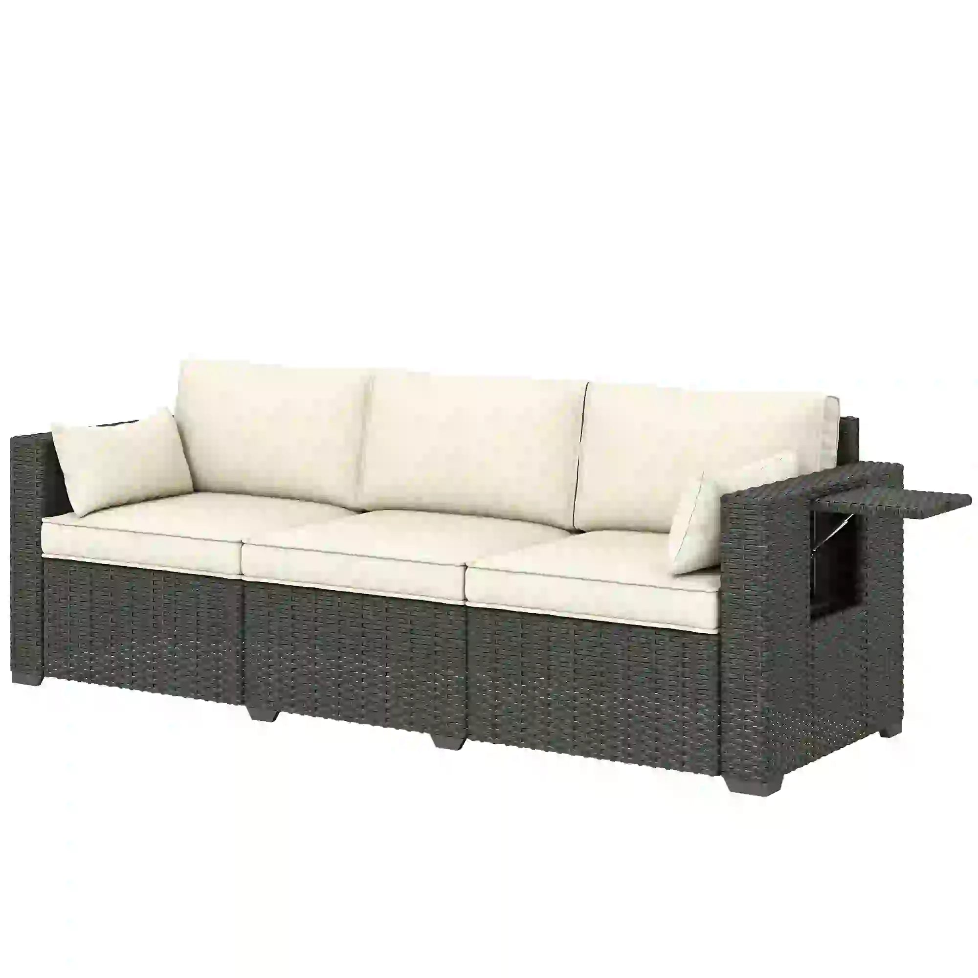 3 Seater Wicker Patio Sofa, 6