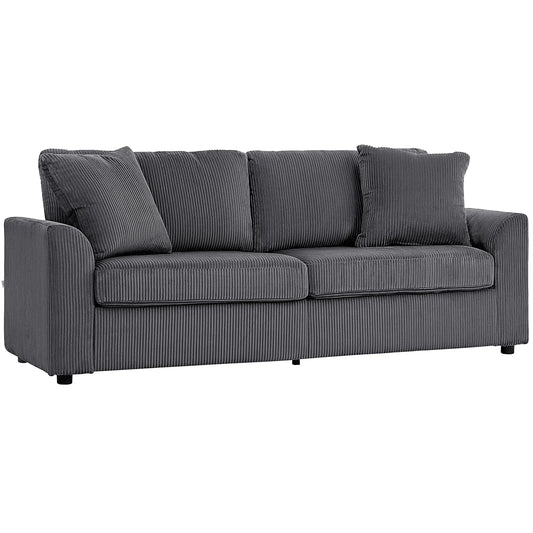 83.5" 3 Seater Sofa, Modern Upholstered Couch, Dark Grey 3-Seater Sofas Dark Grey at Gallery Canada